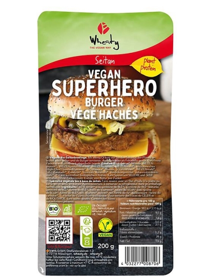 BIO Vegansk burger Superhero (Wheaty) 